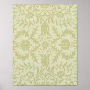 William Morris Borage vintage soft green damask Poster