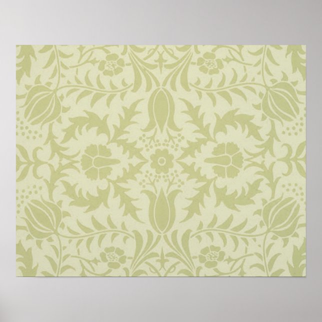William Morris Borage vintage soft green damask Poster (Front)