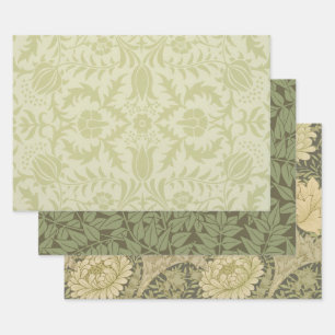 William Morris Borage vintage soft green damask Wrapping Paper Sheet