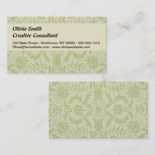 William Morris Borage Wedding Soft Green Business Card