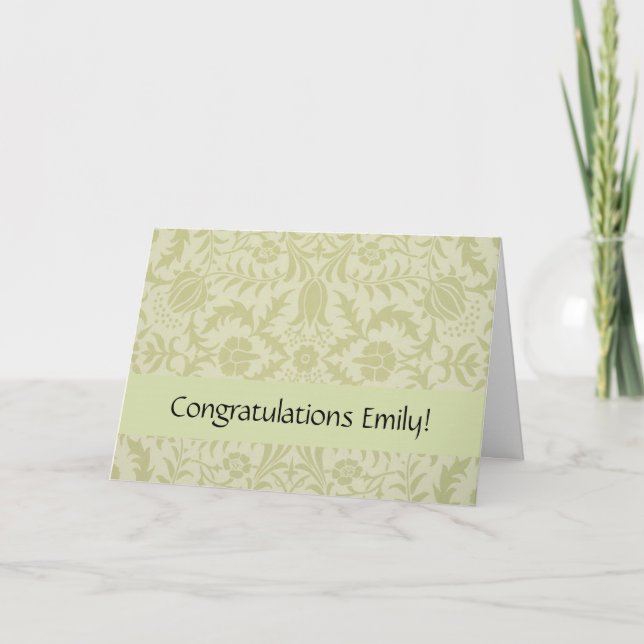 William Morris Borage Wedding Soft Green Card (Front)