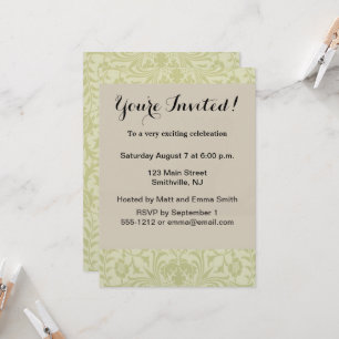 William Morris Borage Wedding Soft Green Invitation