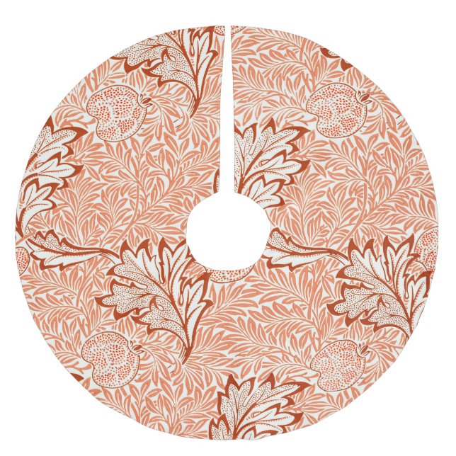 William Morris Botanical Apple Design Brushed Polyester Tree Skirt (Front)