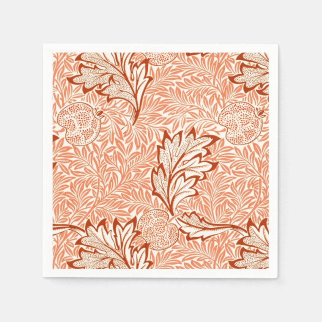 William Morris Botanical Apple Design Napkin (Front)