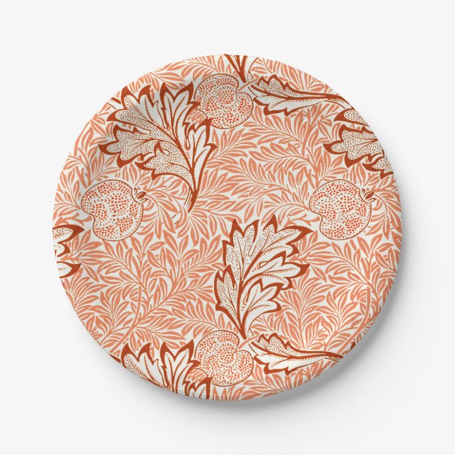 William Morris Botanical Apple Design Paper Plate (Front)