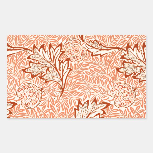William Morris Botanical Apple Design Rectangular Sticker (Front)