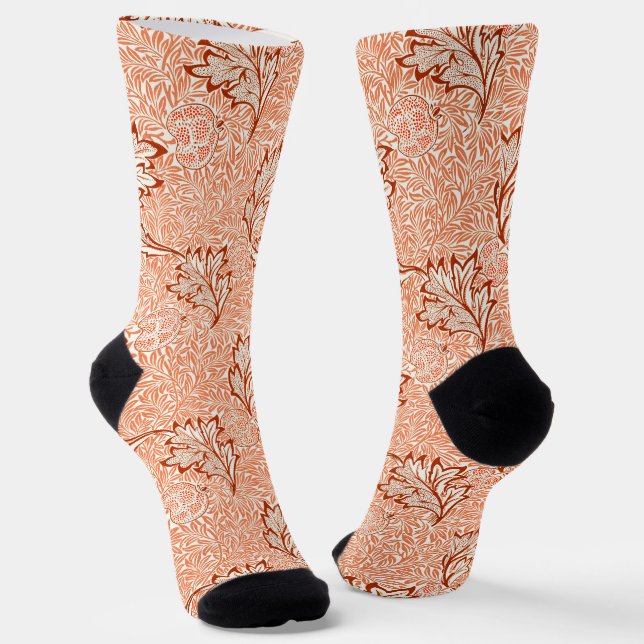 William Morris Botanical Apple Design Socks (Angled)