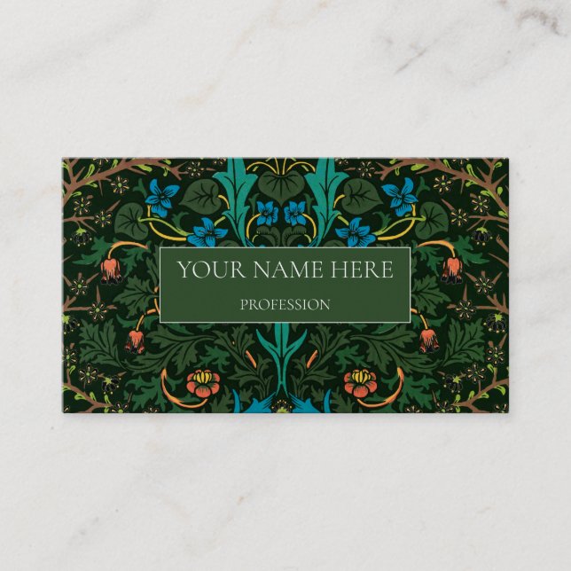 WILLIAM MORRIS BOTANICAL PATTERN BUSINESS CARD (Front)