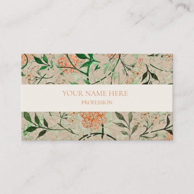 WILLIAM MORRIS BOTANICAL PATTERN BUSINESS CARD (Front)