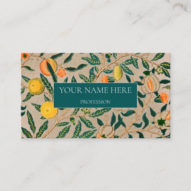 WILLIAM MORRIS BOTANICAL PATTERN BUSINESS CARD (Front)