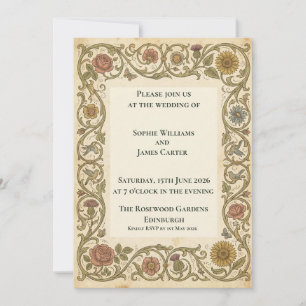 William Morris Botanical Wedding Invitation