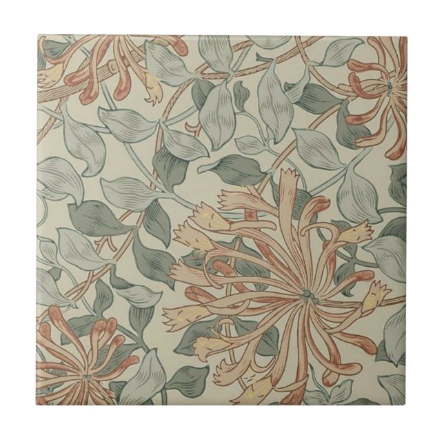 William * Morris Botantical Pink Green | Tile (Front)