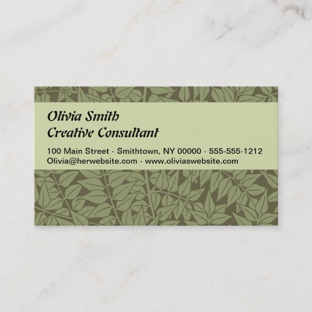 William Morris Branch Leaves Wallpaper Business Card (Front)