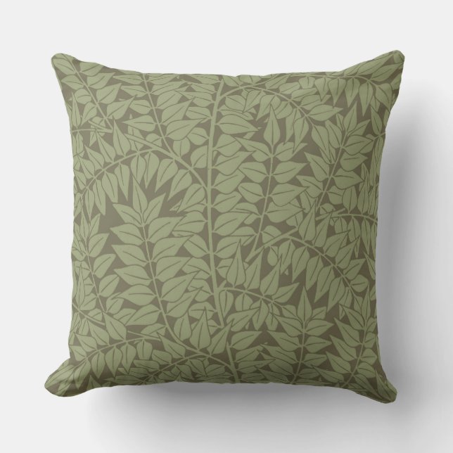 William Morris Branch Leaves Wallpaper Cushion (Front)