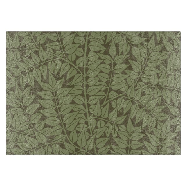 William Morris Branch Leaves Wallpaper Cutting Board (Front)