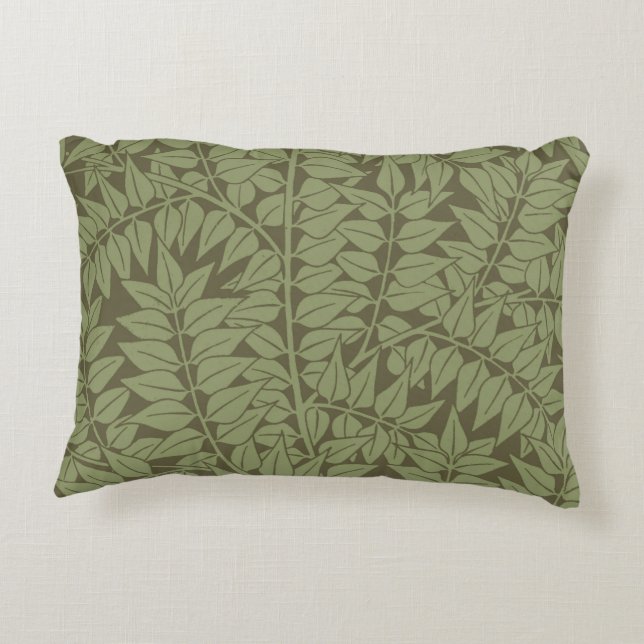 William Morris Branch Leaves Wallpaper Decorative Cushion (Back)