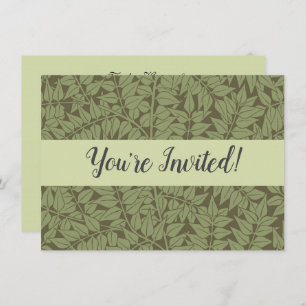 William Morris Branch Leaves Wallpaper Invitation