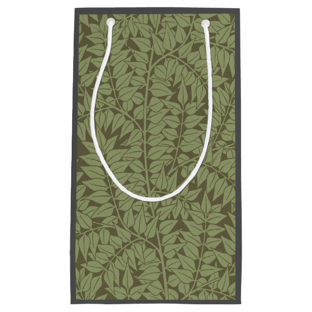 William Morris Branch Leaves Wallpaper Small Gift Bag (Front)