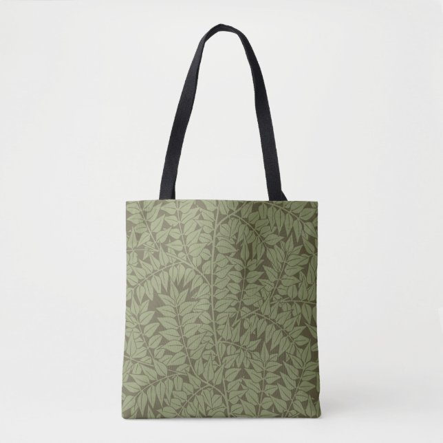 William Morris Branch Leaves Wallpaper Tote Bag (Front)