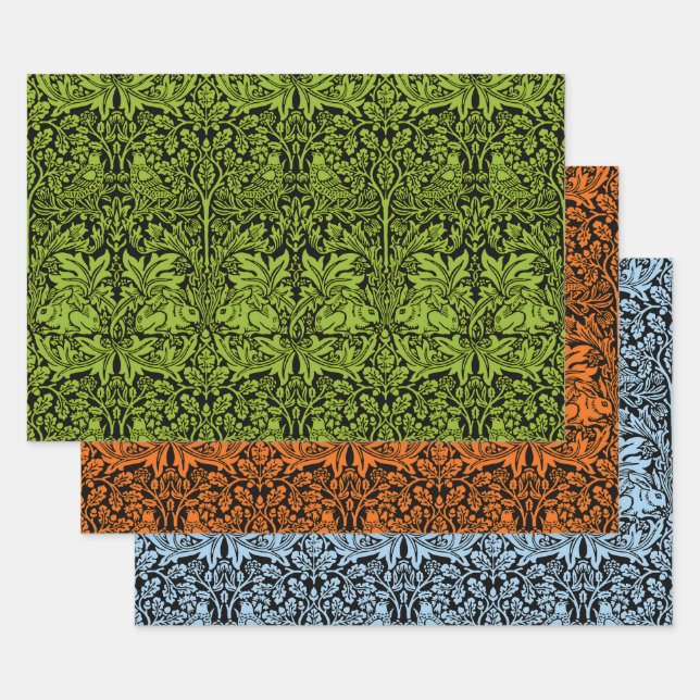 William Morris Brer Rabbit Design Wrapping Paper Sheet (Set)