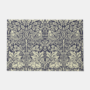 William Morris Brer Rabbit Vintage Blue Pattern Doormat