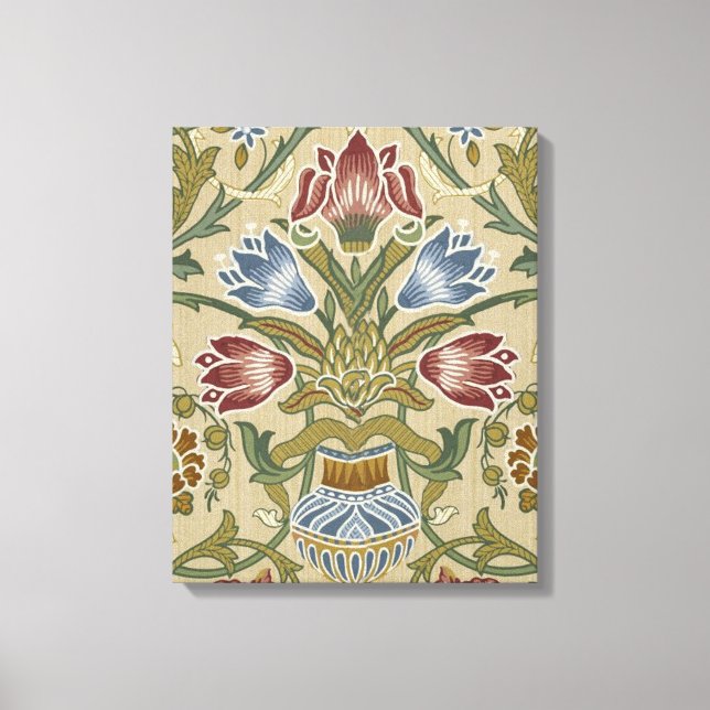 William Morris Brocade Floral Wallpaper Pattern Canvas Print (Front)