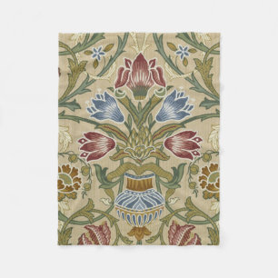 William Morris Brocade Floral Wallpaper Pattern Fleece Blanket