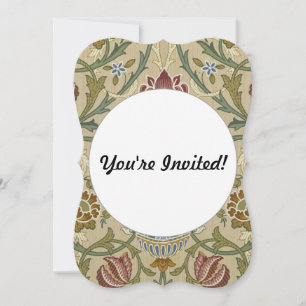 William Morris Brocade Floral Wallpaper Pattern Invitation