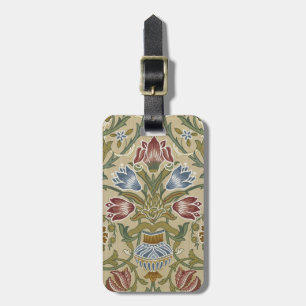 William Morris Brocade Floral Wallpaper Pattern Luggage Tag