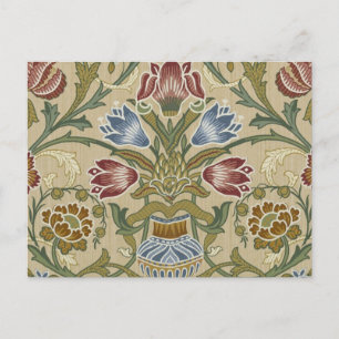 William Morris Brocade Floral Wallpaper Pattern Postcard