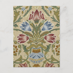 William Morris Brocade Floral Wallpaper Pattern Postcard