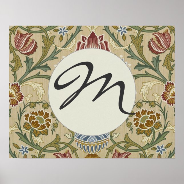 William Morris Brocade Floral Wallpaper Pattern Poster (Front)