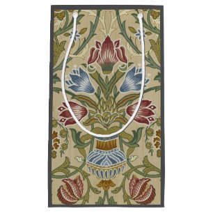 William Morris Brocade Floral Wallpaper Pattern Small Gift Bag