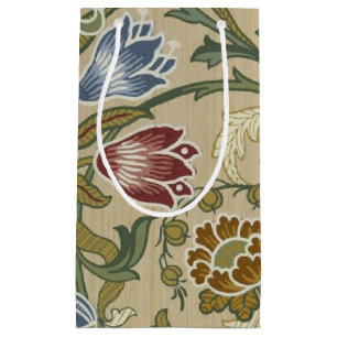 William Morris Brocade Floral Wallpaper Pattern Small Gift Bag