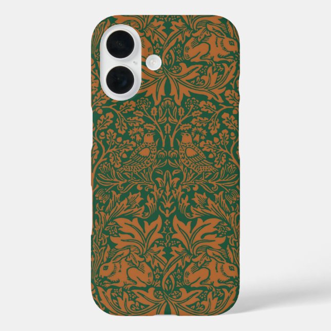 William Morris Brother Rabbit Amber Black Pattern Case-Mate iPhone Case (Back)