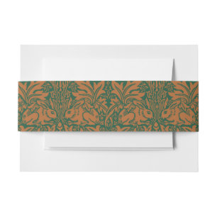 William Morris Brother Rabbit Amber Black Pattern Invitation Belly Band