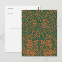 William Morris Brother Rabbit Amber Black Pattern