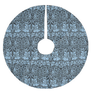 William Morris Brother Rabbit Light Blue Black Brushed Polyester Tree Skirt