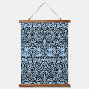 William Morris Brother Rabbit Light Blue Black Hanging Tapestry