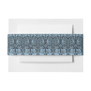 William Morris Brother Rabbit Light Blue Black Invitation Belly Band
