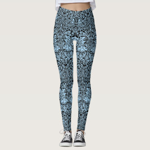 William Morris Brother Rabbit Light Blue Black Leggings