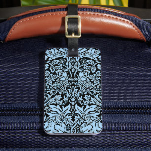 William Morris Brother Rabbit Light Blue Black Luggage Tag