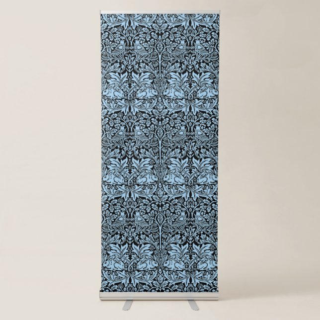 William Morris Brother Rabbit Light Blue Black Retractable Banner (Front)