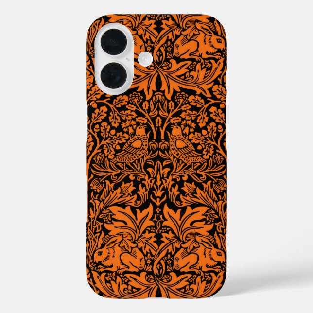 William Morris Brother Rabbit Rust Black Pattern Case-Mate iPhone Case (Back)