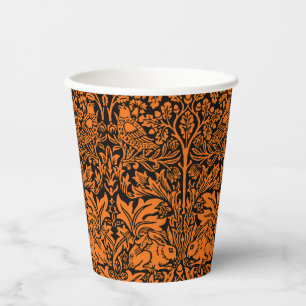 William Morris Brother Rabbit Rust Black Pattern Paper Cups