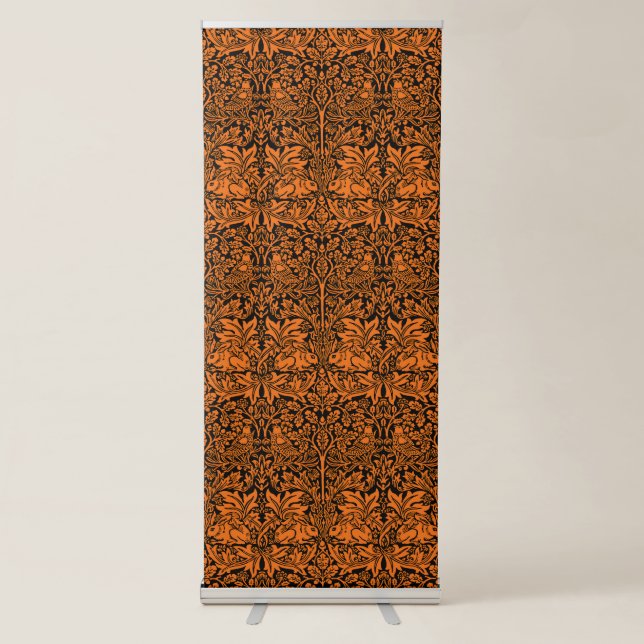 William Morris Brother Rabbit Rust Black Pattern Retractable Banner (Front)