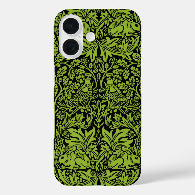 William Morris Brother Rabbit Sage Green Black Case-Mate iPhone Case (Back)