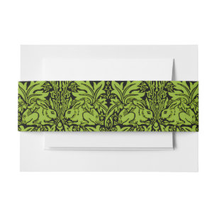 William Morris Brother Rabbit Sage Green Black Invitation Belly Band
