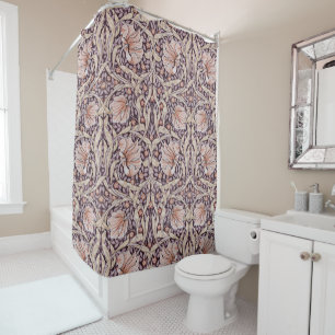 William Morris,brown pimpernel,art nouveau Shower Curtain