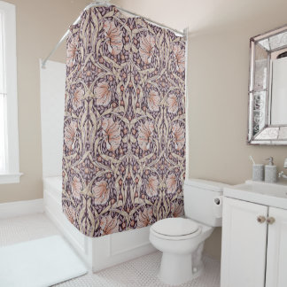 William Morris,brown pimpernel,art nouveau Shower Curtain